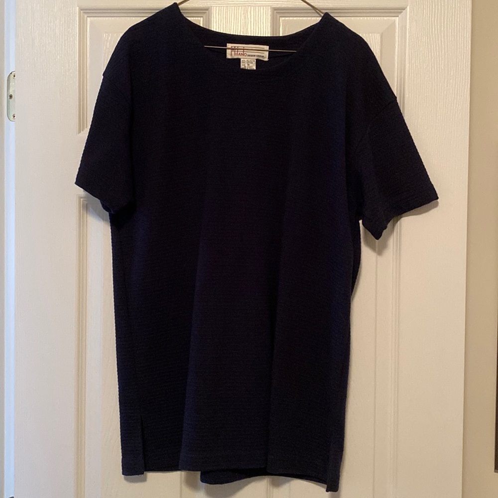 Milano Navy Ribbed Top